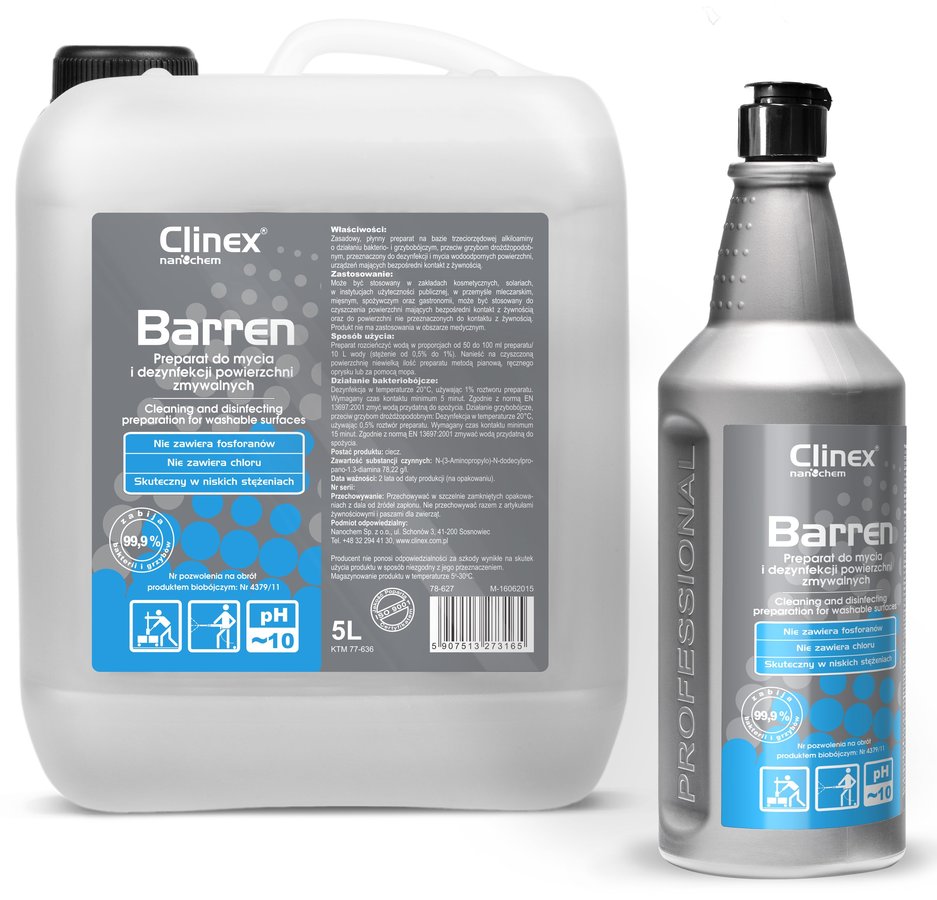 CLINEX BARREN 77-635 dezynfekcja powierzchni kontakt z żywnością