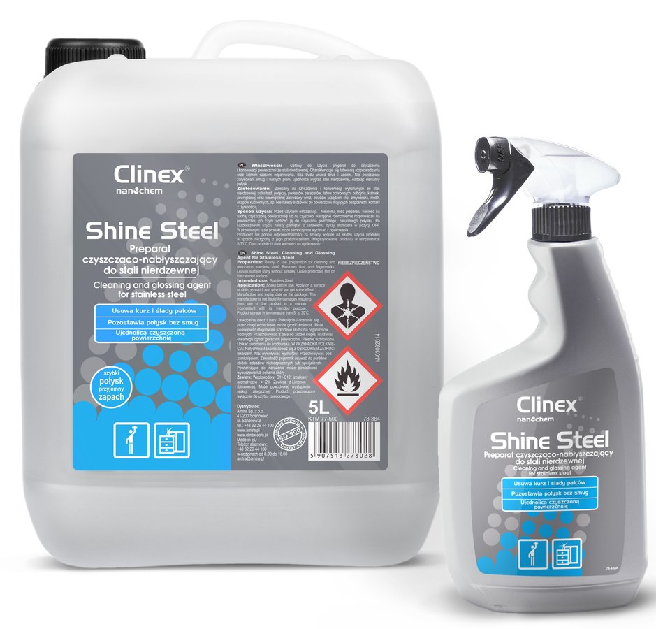 CLINEX SHINE STEEL 77-628 płyn do nabłyszczania i konserwacji stali nierdzewnej