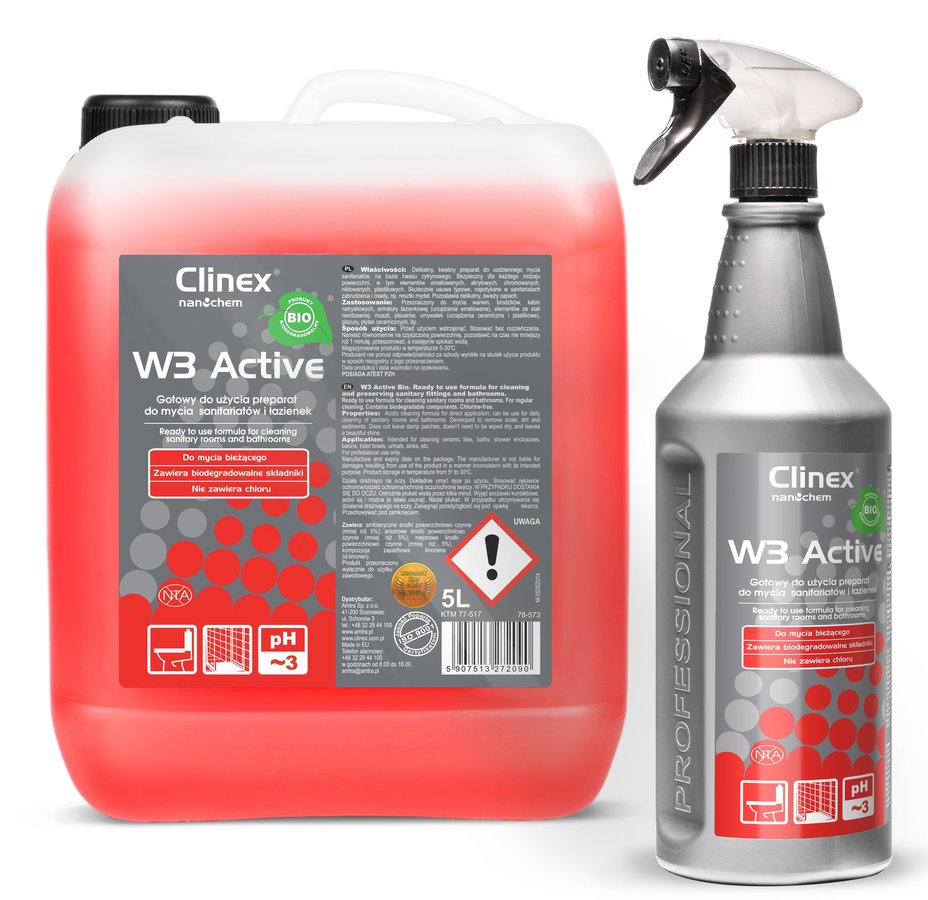 CLINEX W3 ACTIVE 77-512 płyn do codziennego mycia toalet 